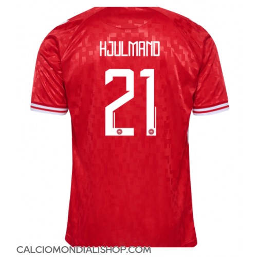 Maglie da calcio Danimarca Morten Hjulmand #21 Prima Maglia Europei 2024 Manica Corta